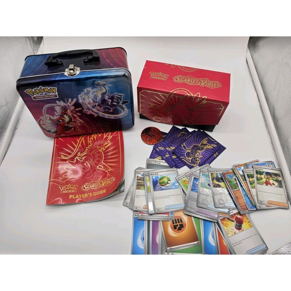 Pokemon TCG Spring Collector Chest 2020 Metal Tin Lunchbox 83 Cards & Extras